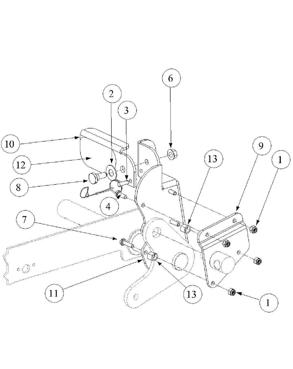 Optional Foot Pedal Deck Lift Diagram and Parts List for M48-KHS 53AB5B5M150-18-HP Cub Cadet Lawn Tractor